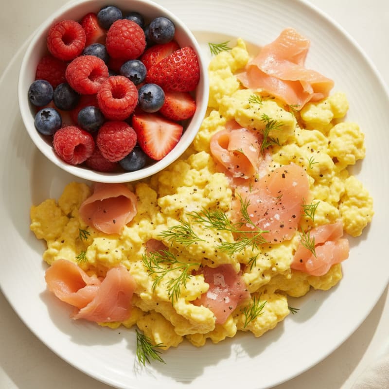Smoked Salmon and Dill Scrambled Eggs