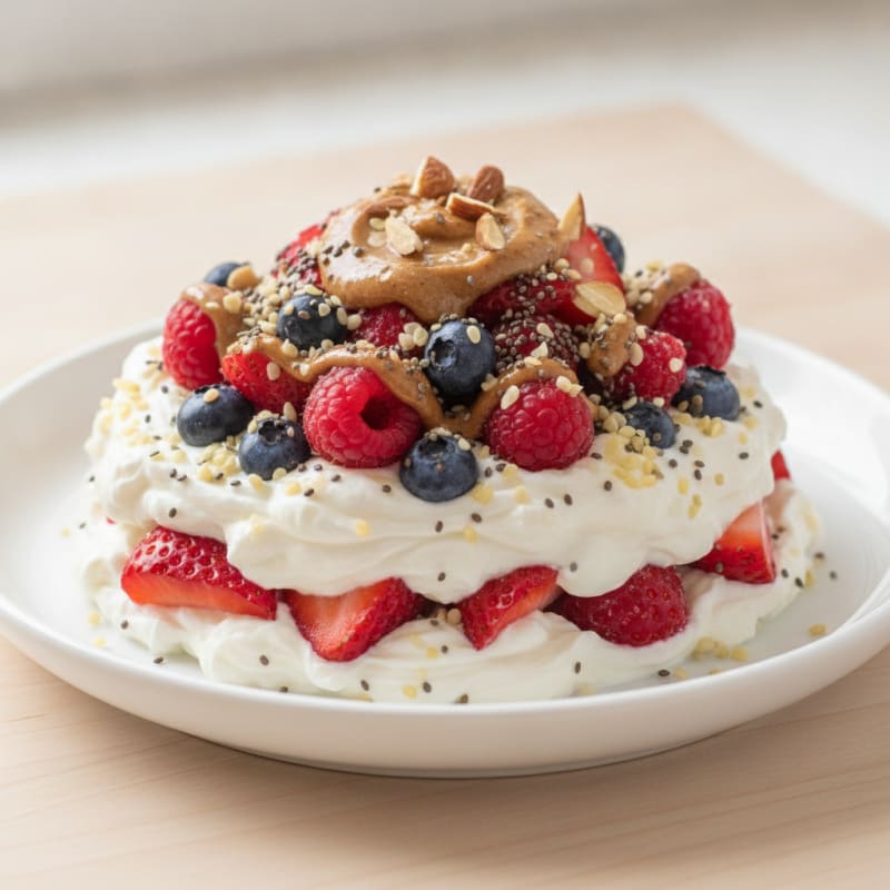 Greek Yogurt Protein Parfait with Mixed Berries
