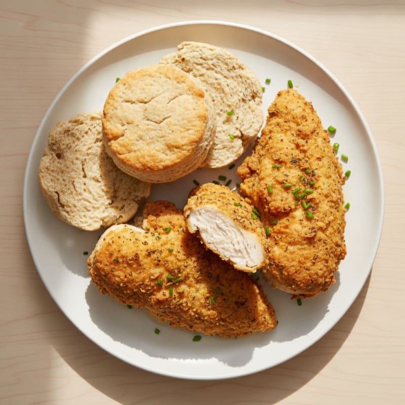 Buttermilk Fried Chicken with Fluffy Biscuits