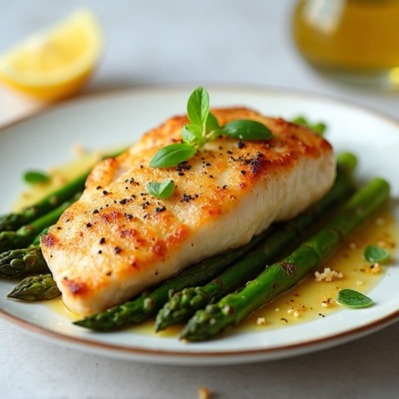 Pan-Seared Chicken Fillet with Roasted Asparagus