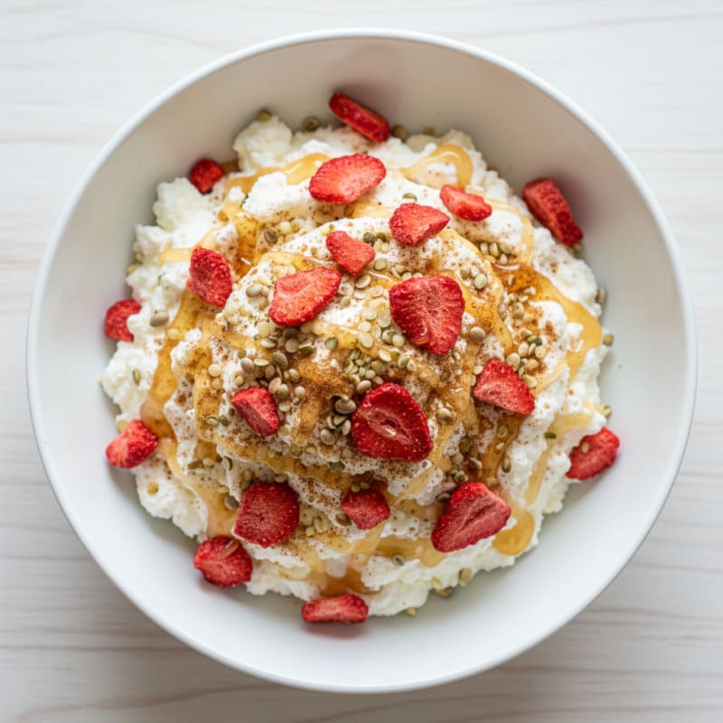 Sweet Cottage Cheese with Crispy Fruit