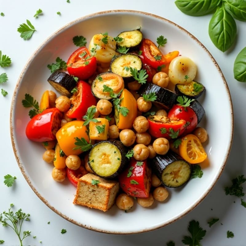 Roasted Zucchini, Eggplant, and Bell Pepper with Fresh Herbs