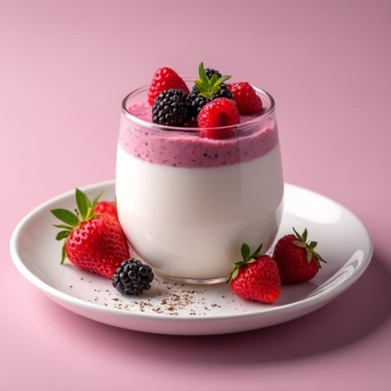 Greek Yogurt Protein Pudding with Mixed Berries