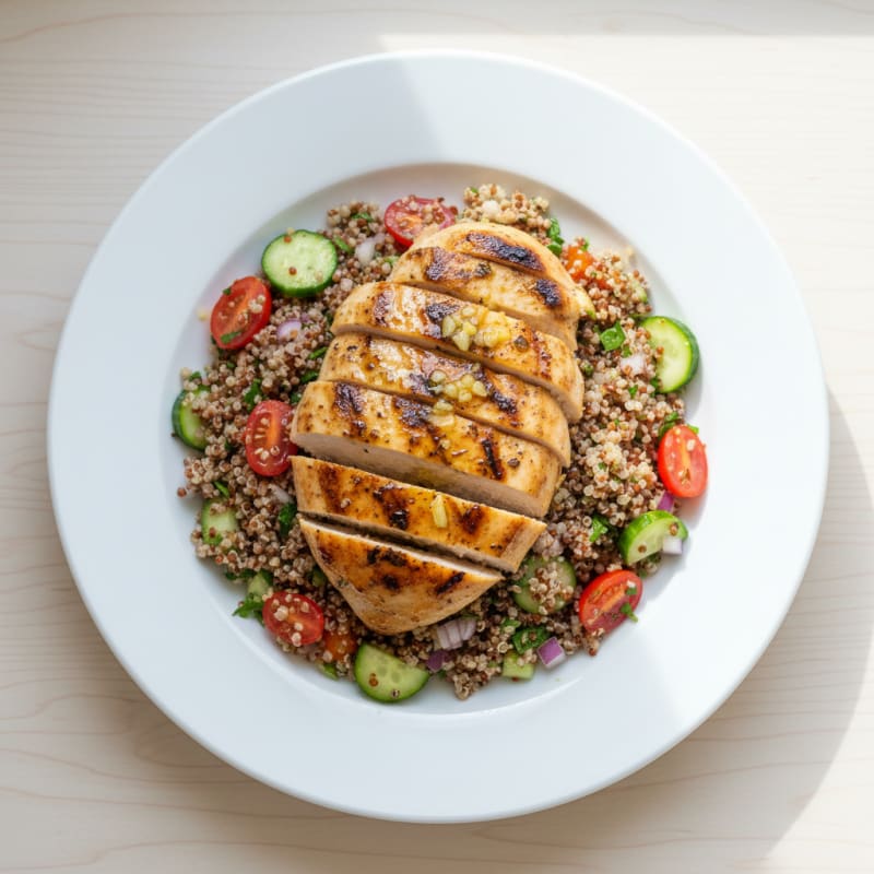 Grilled Lemon Garlic Chicken Breast with Quinoa Salad