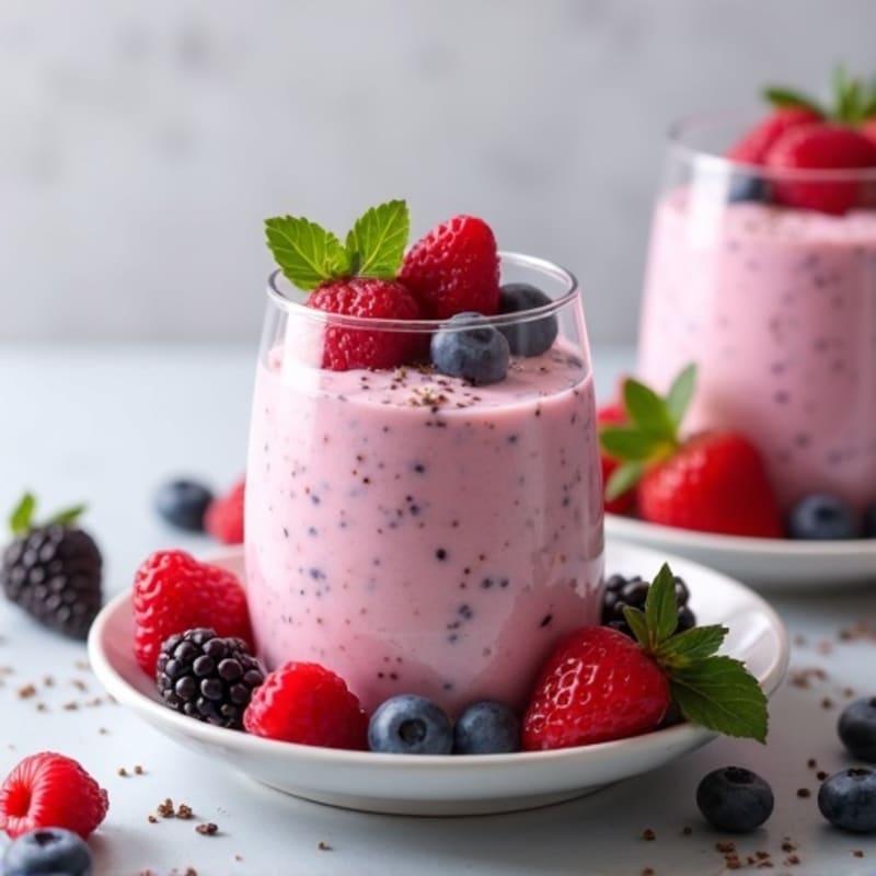 Silky Greek Yogurt Protein Mousse with Mixed Berries