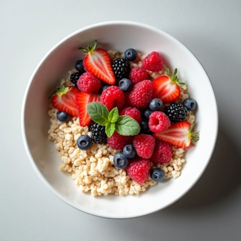 Fluffy Egg White Protein Oats with Berries