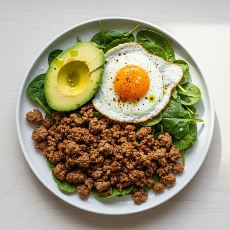 Crispy Ground Beef and Avocado Bowls