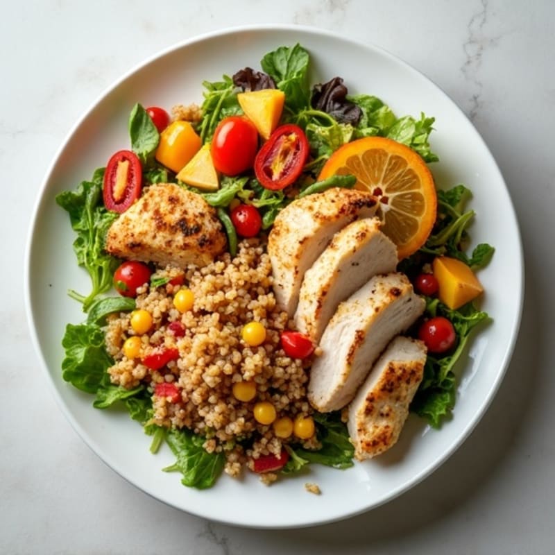 Grilled Chicken and Quinoa Salad with Roasted Vegetables