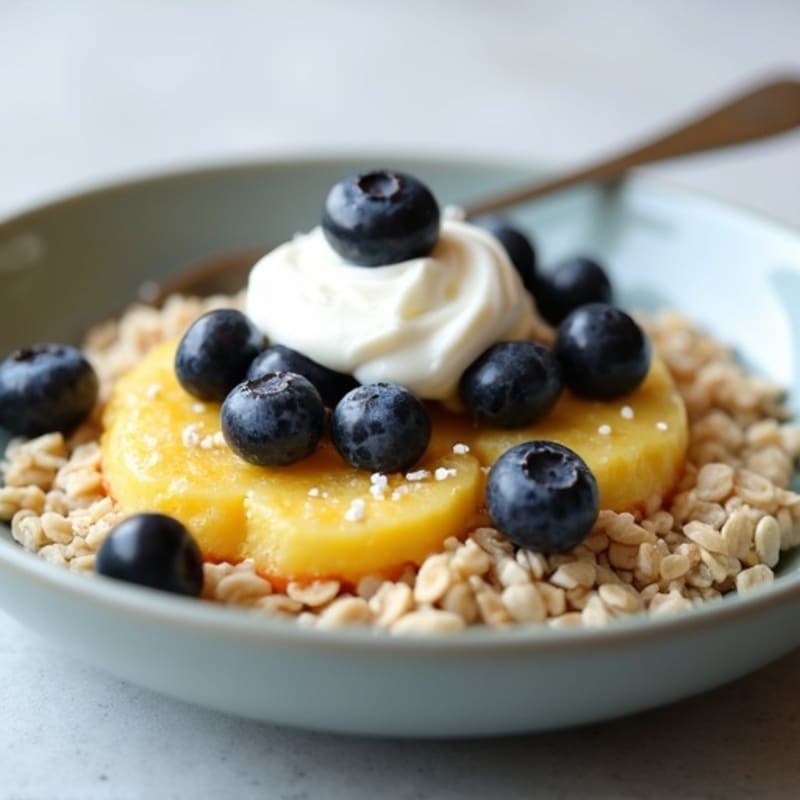 Egg White Oatmeal with Chia Seeds and Blueberries