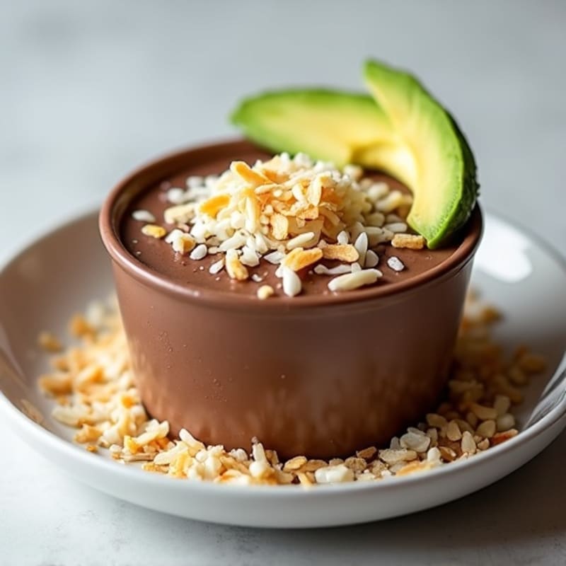 Silky Chocolate Protein Pudding with Toasted Coconut