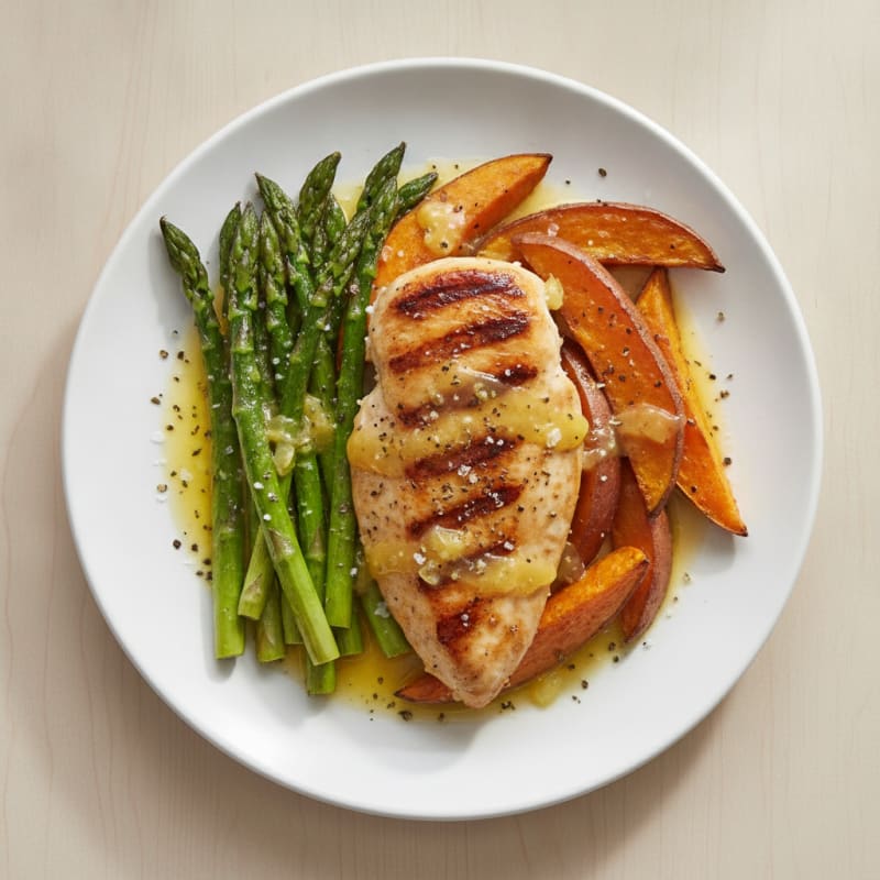 Pan-Seared Chicken with Roasted Asparagus