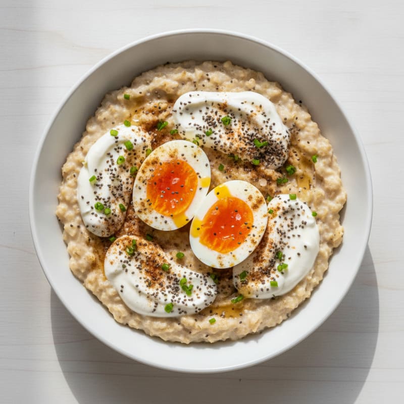 Breakfast Eggs with Oatmeal and Chia