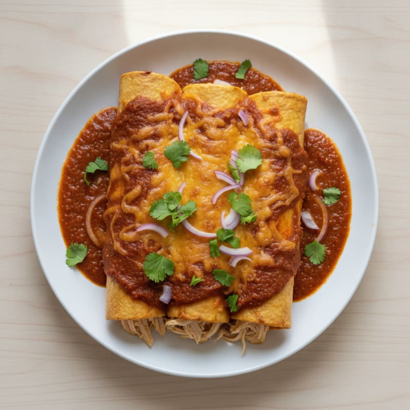 Chicken Enchiladas with Ancho Chili Sauce