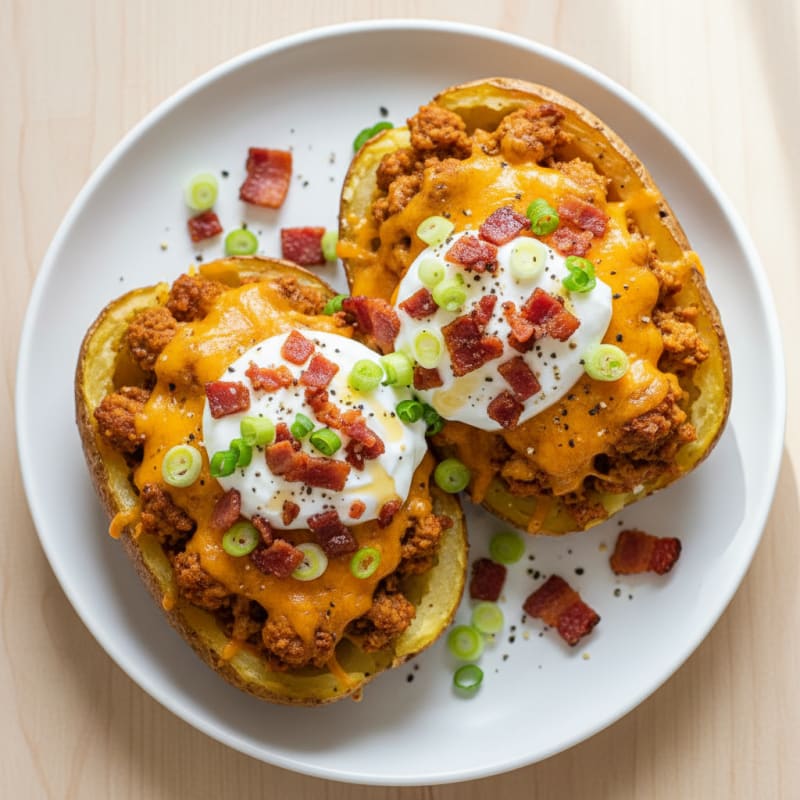Crispy Bacon-Cheddar Stuffed Potatoes