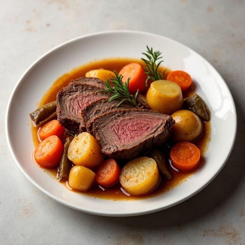 Tender Slow-Cooked Beef Pot Roast with Root Vegetables