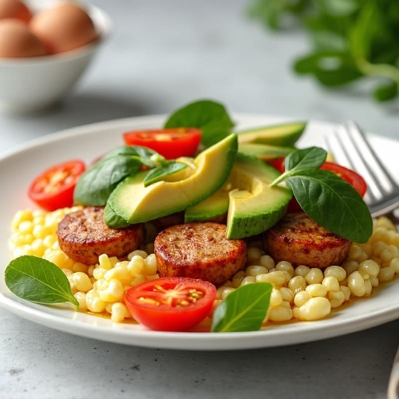 Egg White and Turkey Sausage Scramble with Spinach