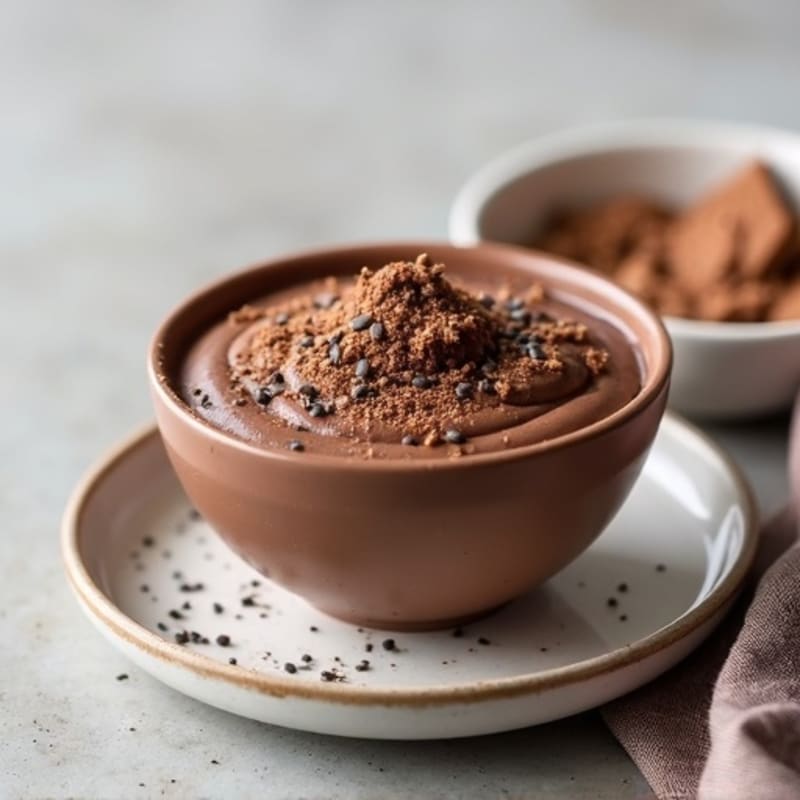 Silky Chocolate Protein Pudding with Chia Seeds