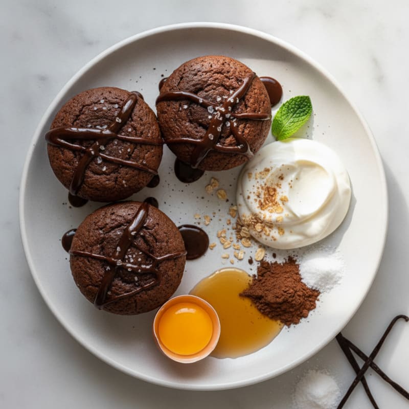 Chocolate Protein Cupcakes with Greek Yogurt