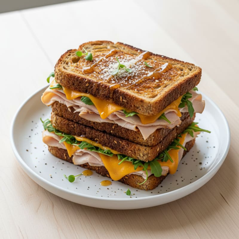 Gourmet Triple-Decker Grilled Cheese
