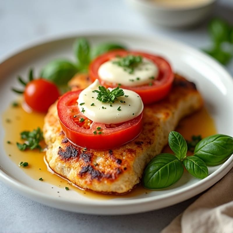 Pan-Seared Chicken with Fresh Tomato, Basil, and Melty Mozzarella