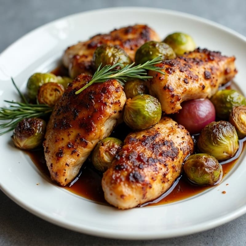 Sheet Pan Balsamic Chicken and Crispy Brussels Sprouts