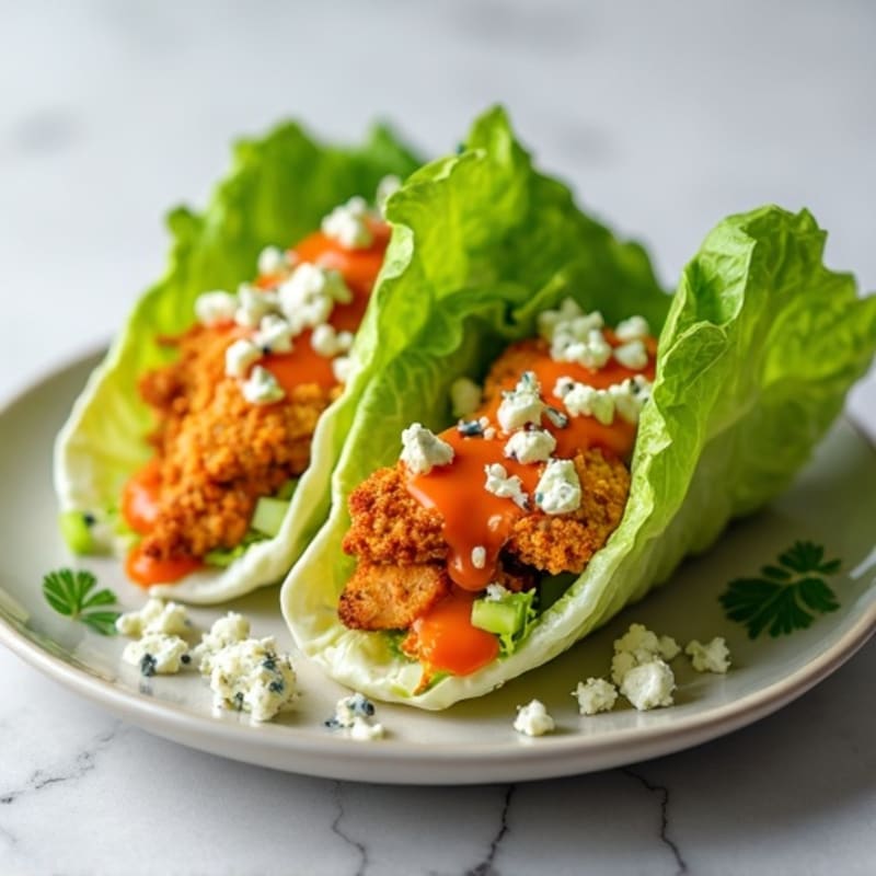 Crispy Buffalo Ranch Chicken Lettuce Wraps