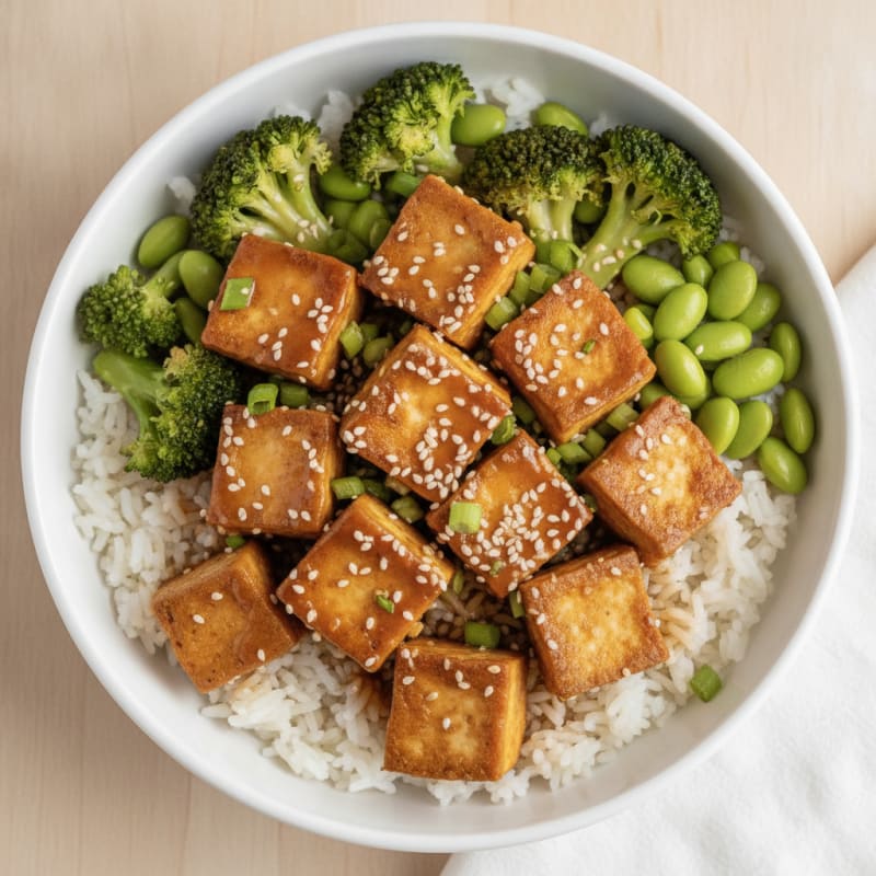 Teriyaki Tofu Rice Bowl