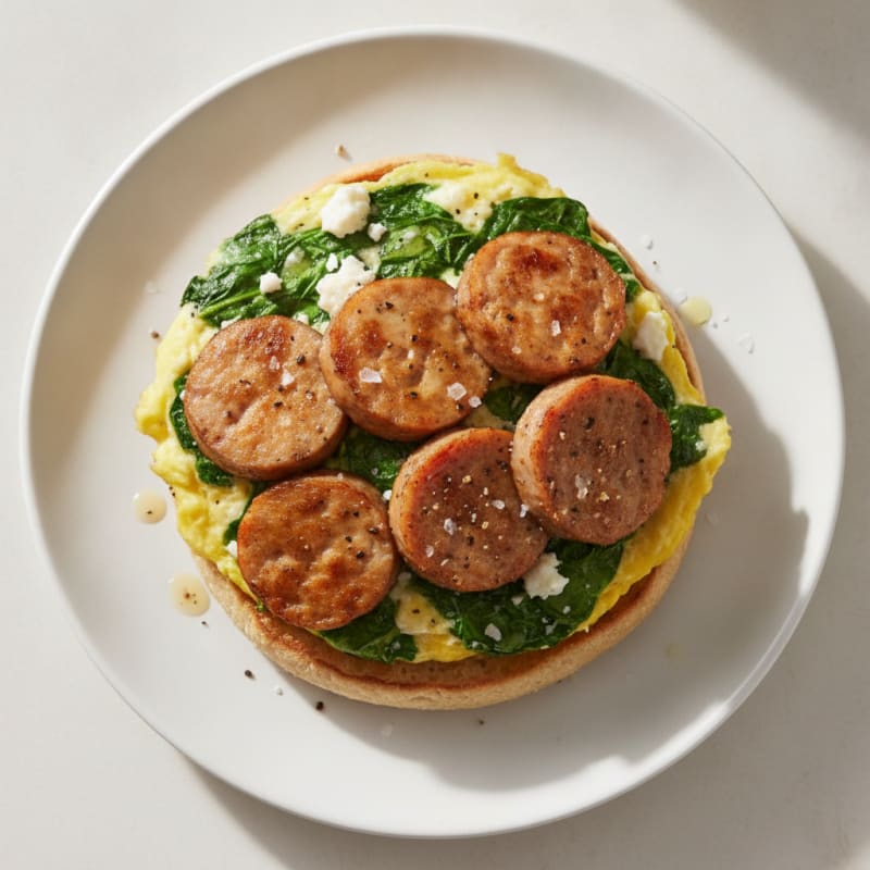 Chicken Sausage Egg Spinach Sandwich