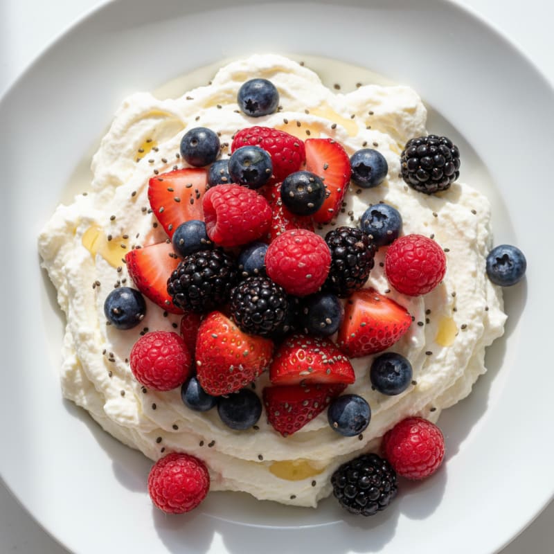 Silky Greek Yogurt Protein Mousse with Mixed Berries