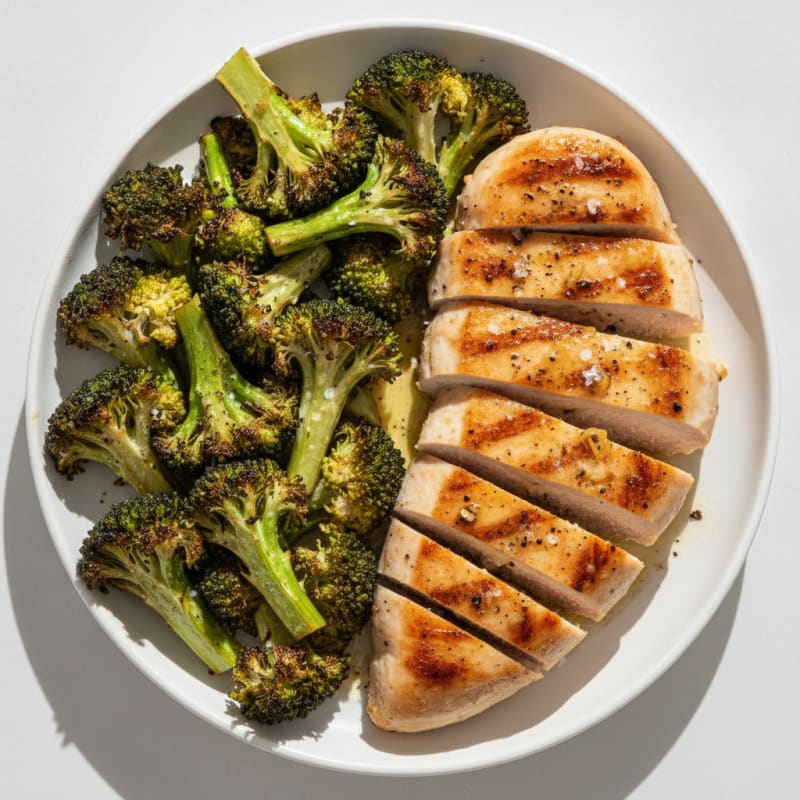 Grilled Chicken Breast with Roasted Broccoli