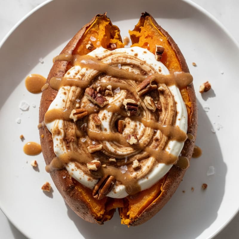 Baked Sweet Potato with Cinnamon Swirl