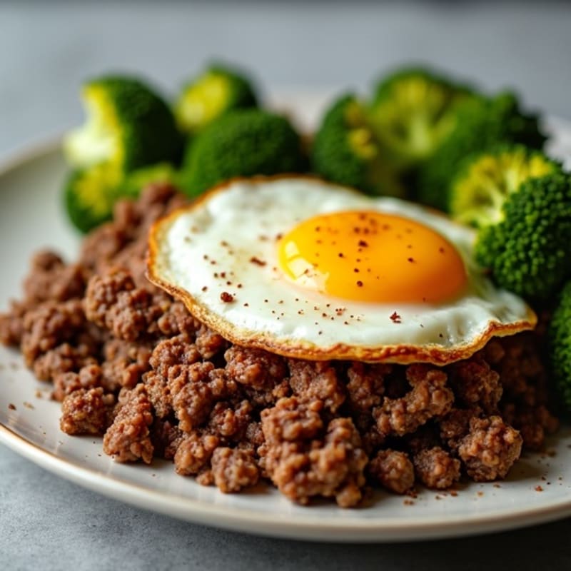 Savory Ground Beef with Roasted Broccoli