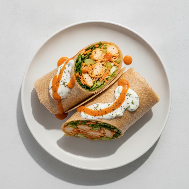 Buffalo Ranch Chicken Salad Wrap