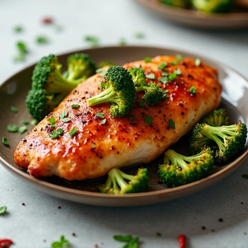 Crispy Baked Teriyaki Chicken with Roasted Broccoli