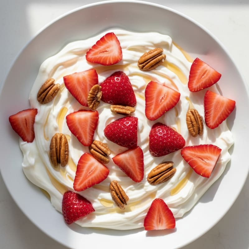 Silky Greek Yogurt with Protein Powder and Fresh Berries