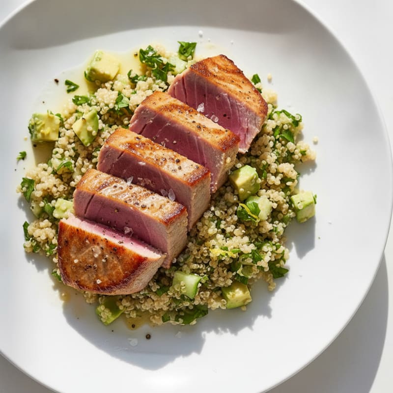 Seared Tuna with Lemon-Herb Quinoa