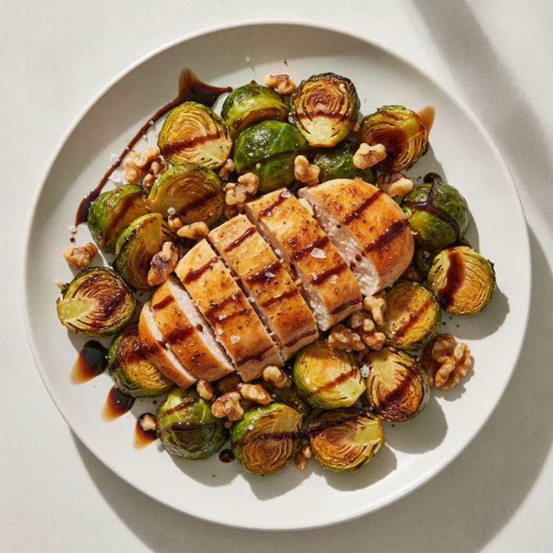 Balsamic-Glazed Brussels Sprouts with Toasted Walnuts
