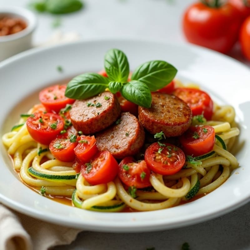 Lean Turkey Sausage Ragu with Zucchini Noodles