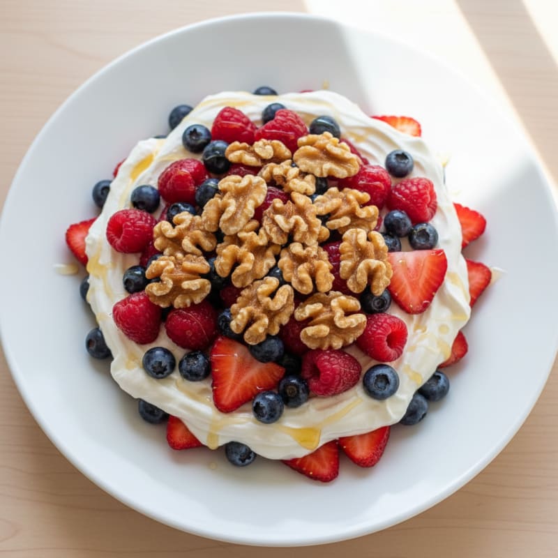 Greek Yogurt Protein Parfait with Mixed Berries