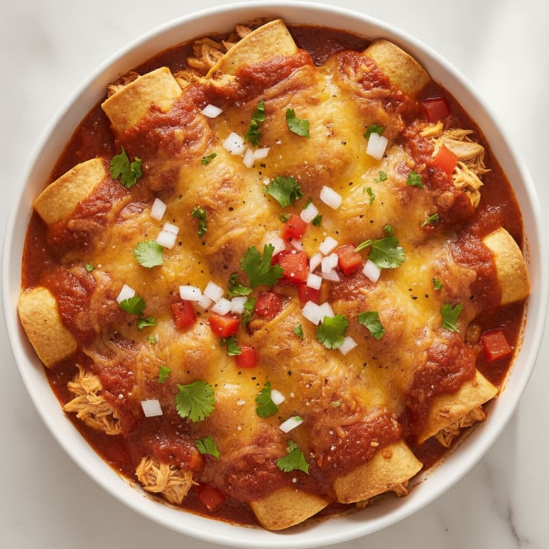 Chicken Enchiladas with Red Chili Sauce