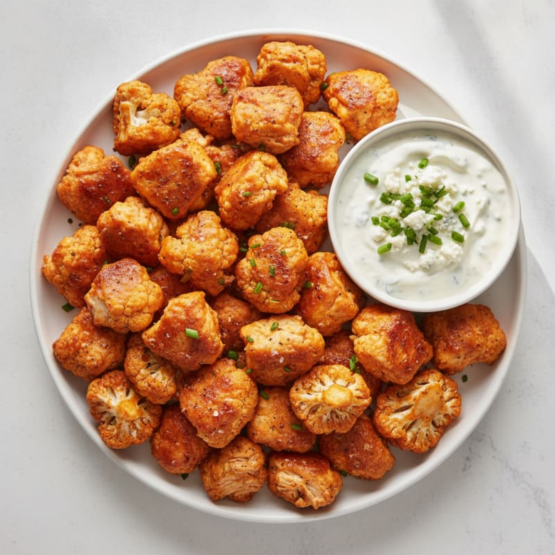 Buffalo Chicken and Cauliflower Bites