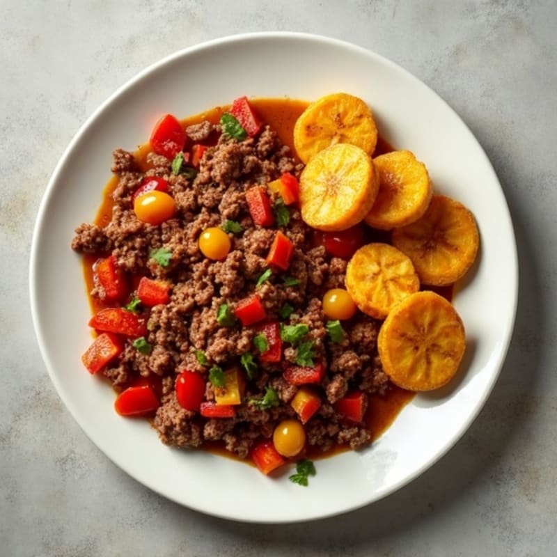 Lean Beef Picadillo with Roasted Sweet Plantains