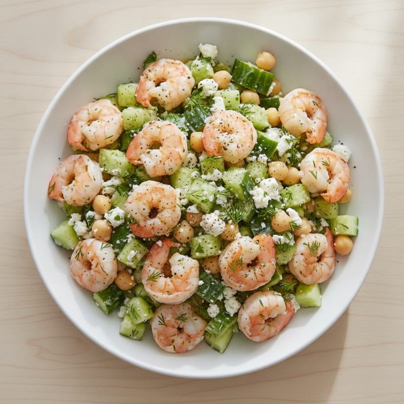Creamy Dill Cucumber & Shrimp Salad