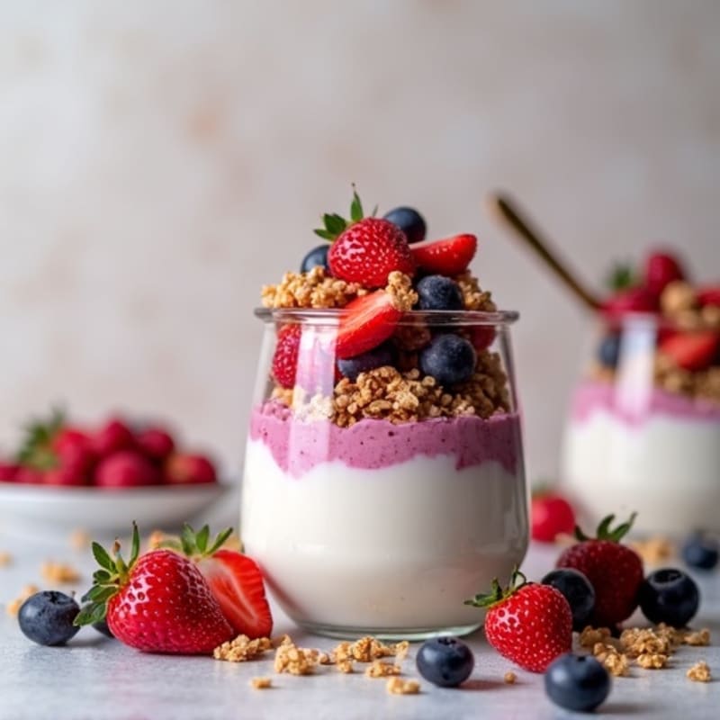 Greek Yogurt Protein Parfait with Mixed Berries