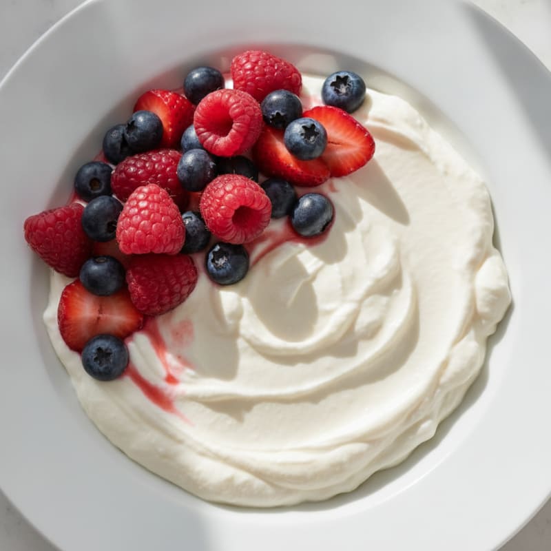 Silky Greek Yogurt Protein Mousse with Mixed Berries