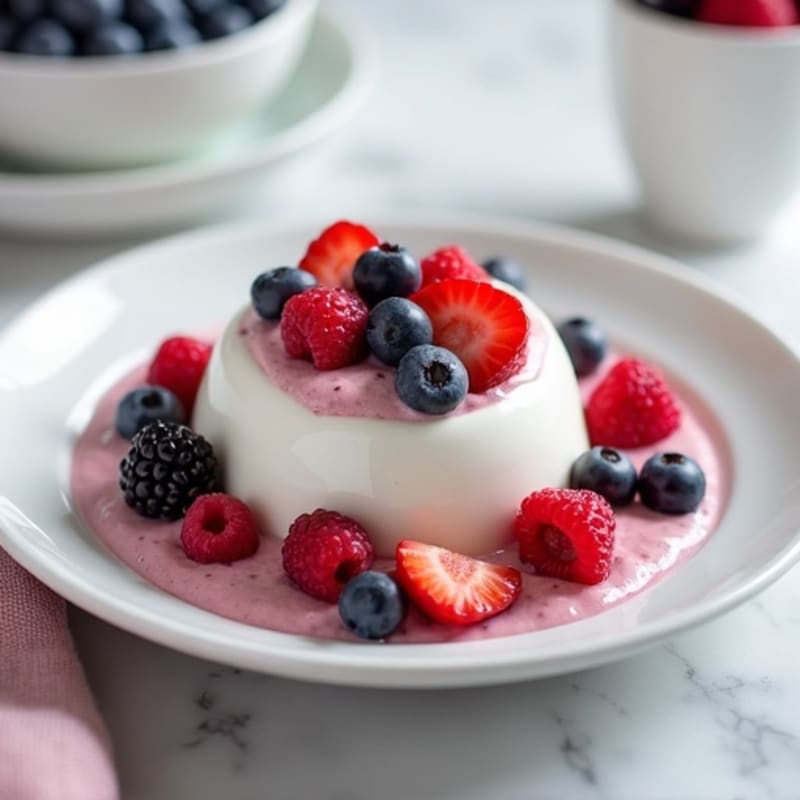 Silky Greek Yogurt Protein Mousse with Mixed Berries
