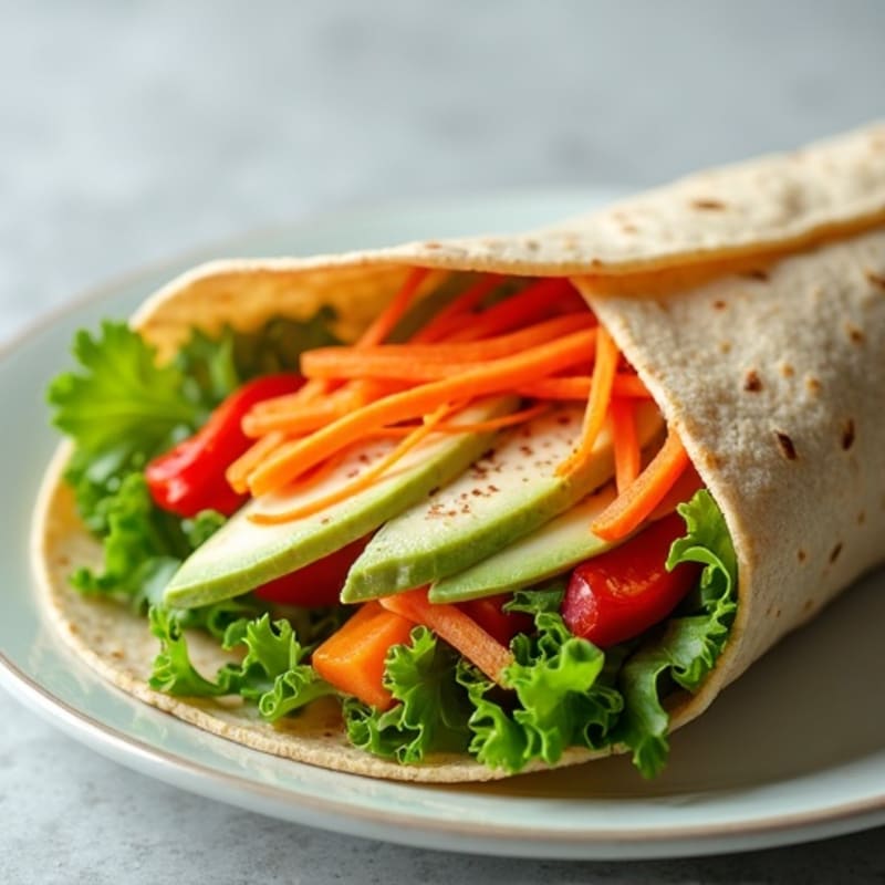 High-Protein Creamy Tuna and Crisp Veggie Wrap