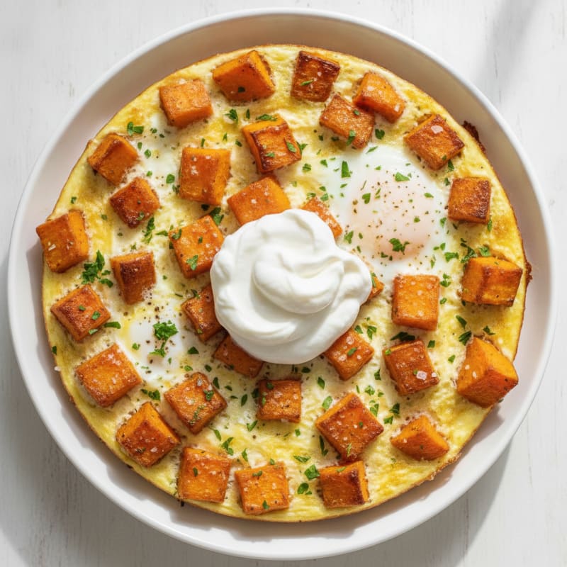 Baked Eggs with Roasted Sweet Potatoes