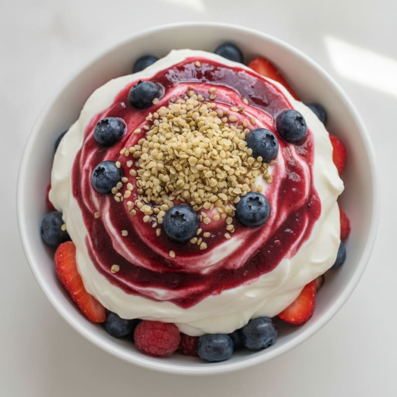 Greek Yogurt Protein Parfait with Mixed Berries