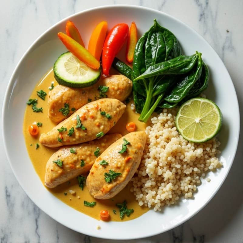 Creamy Thai Green Curry Chicken with Fresh Vegetables